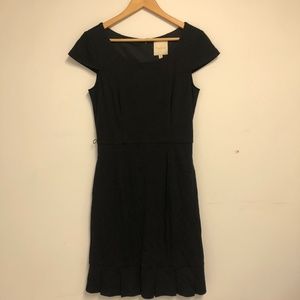ModCloth black career pleated detailed dress
